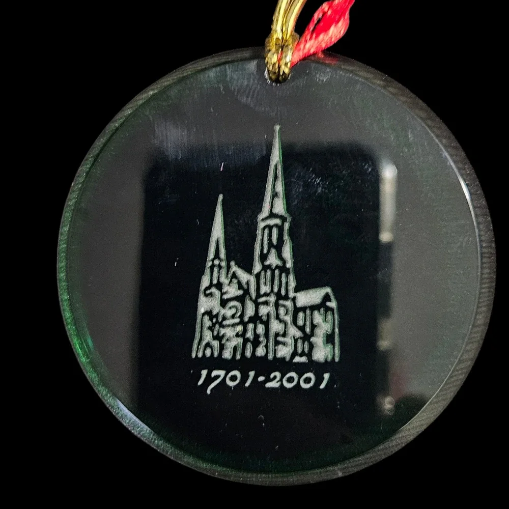 Vintage Millennium Cathedral Acrylic Christmas Ornament Lot of 5 1701-2001